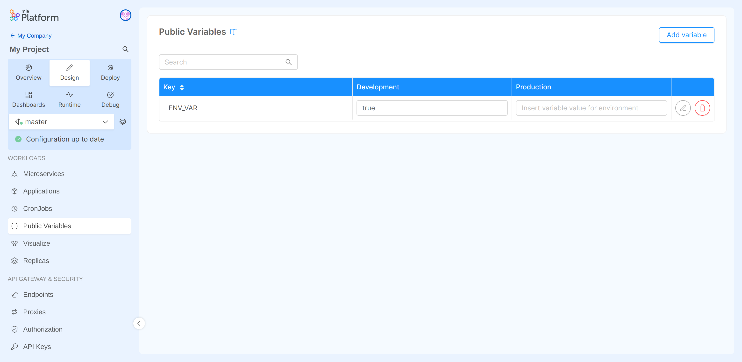 add environment | public vars