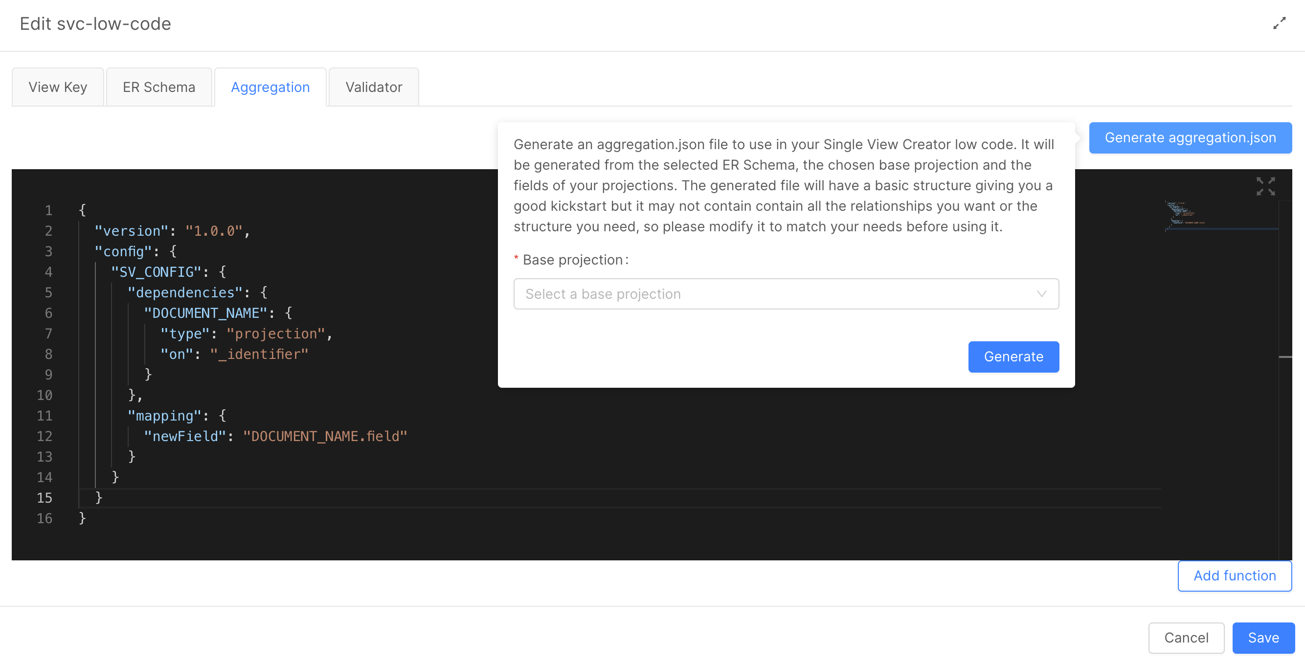 automatic generation of Aggregation