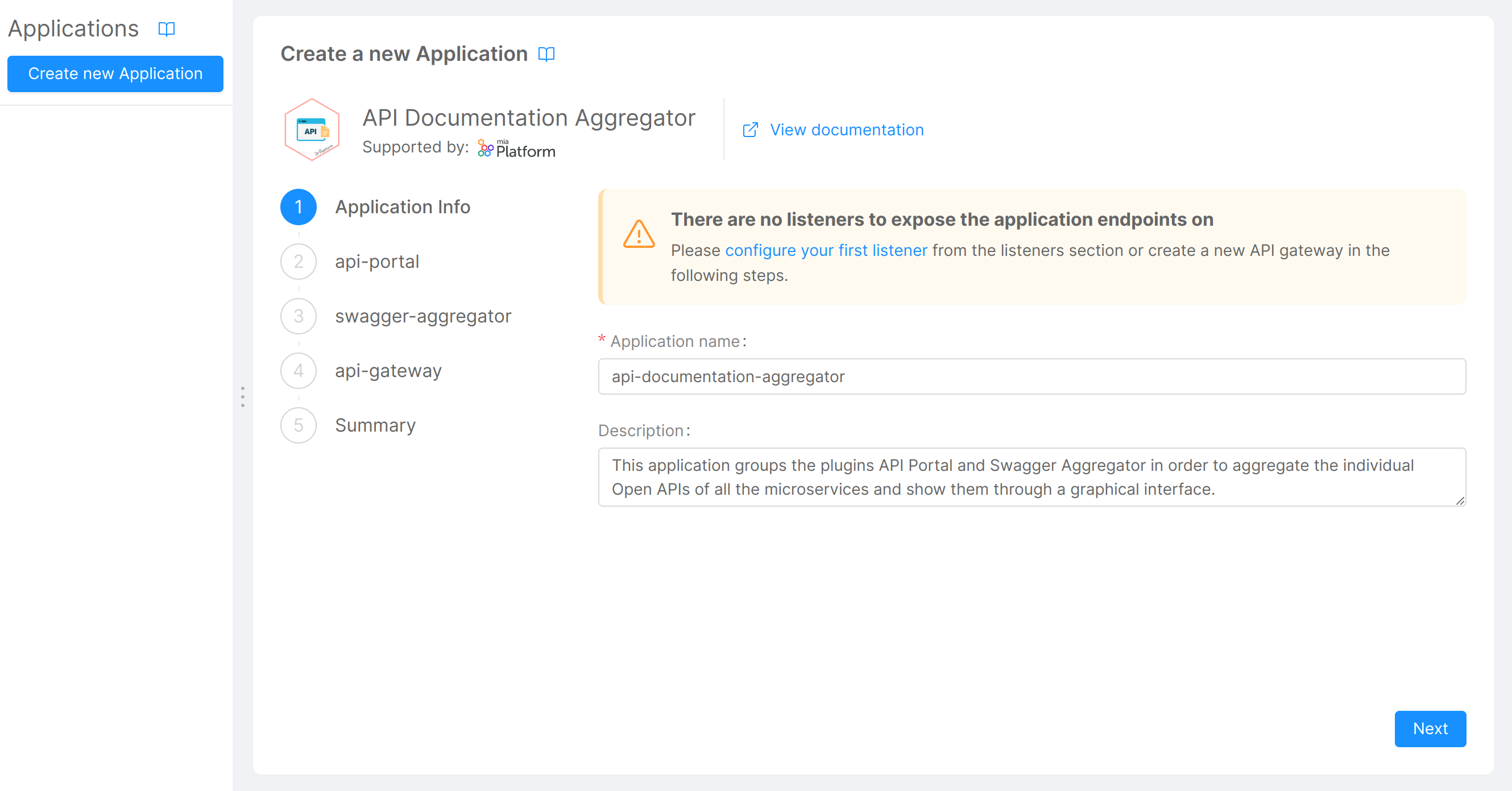 API Documentation Aggregator creation
