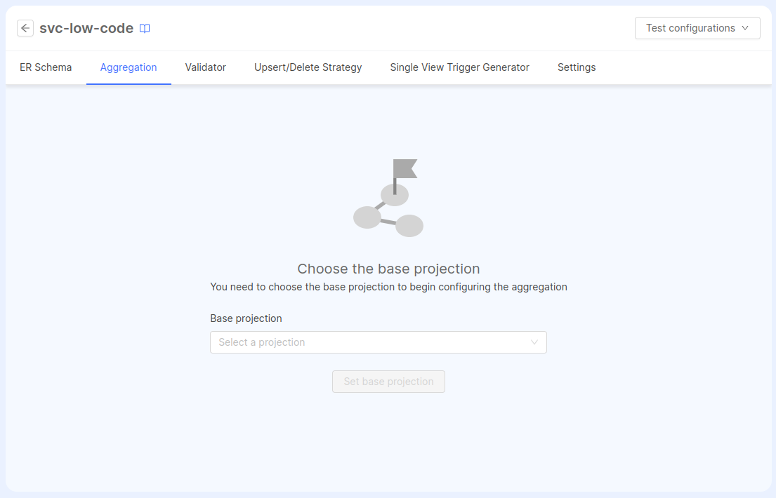 Placeholder to inform the user that a Base Projection must be selected