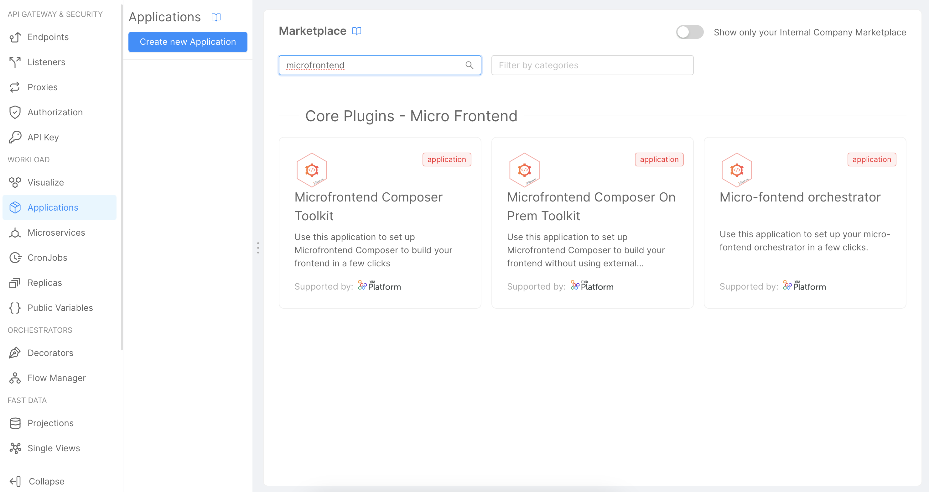 Microfrontend Composer Application Marketplace