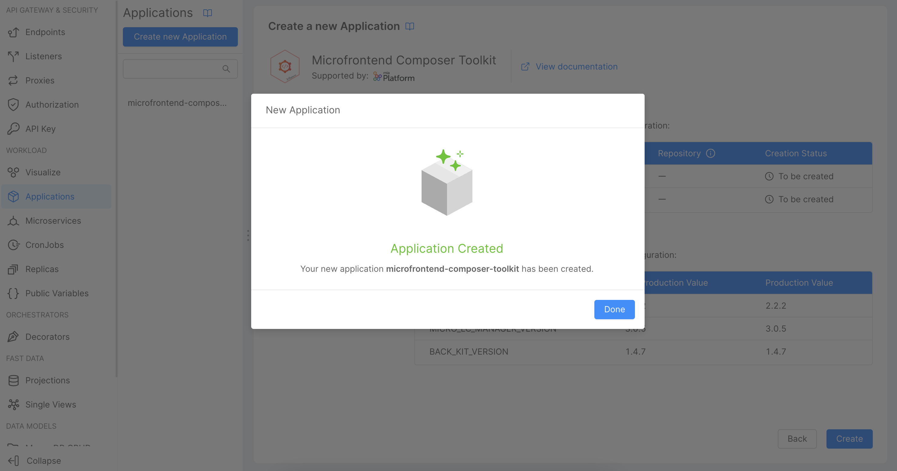 Microfrontend Composer Application Wizard