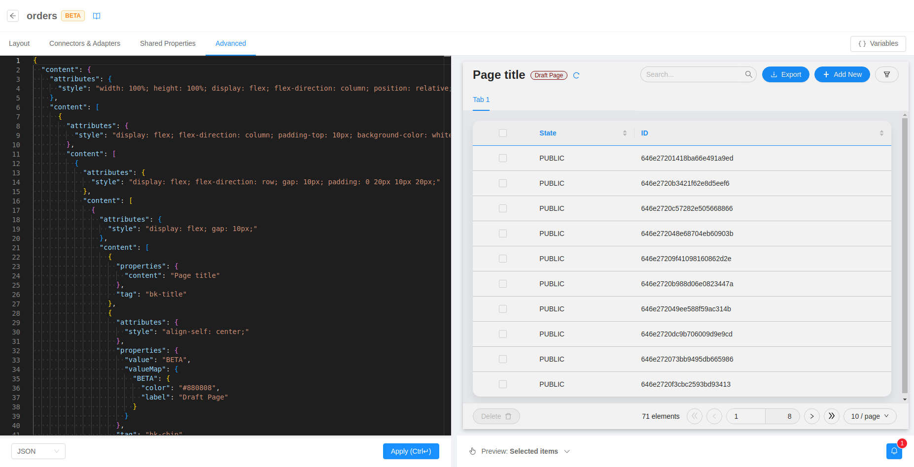 Compose page advanced tab