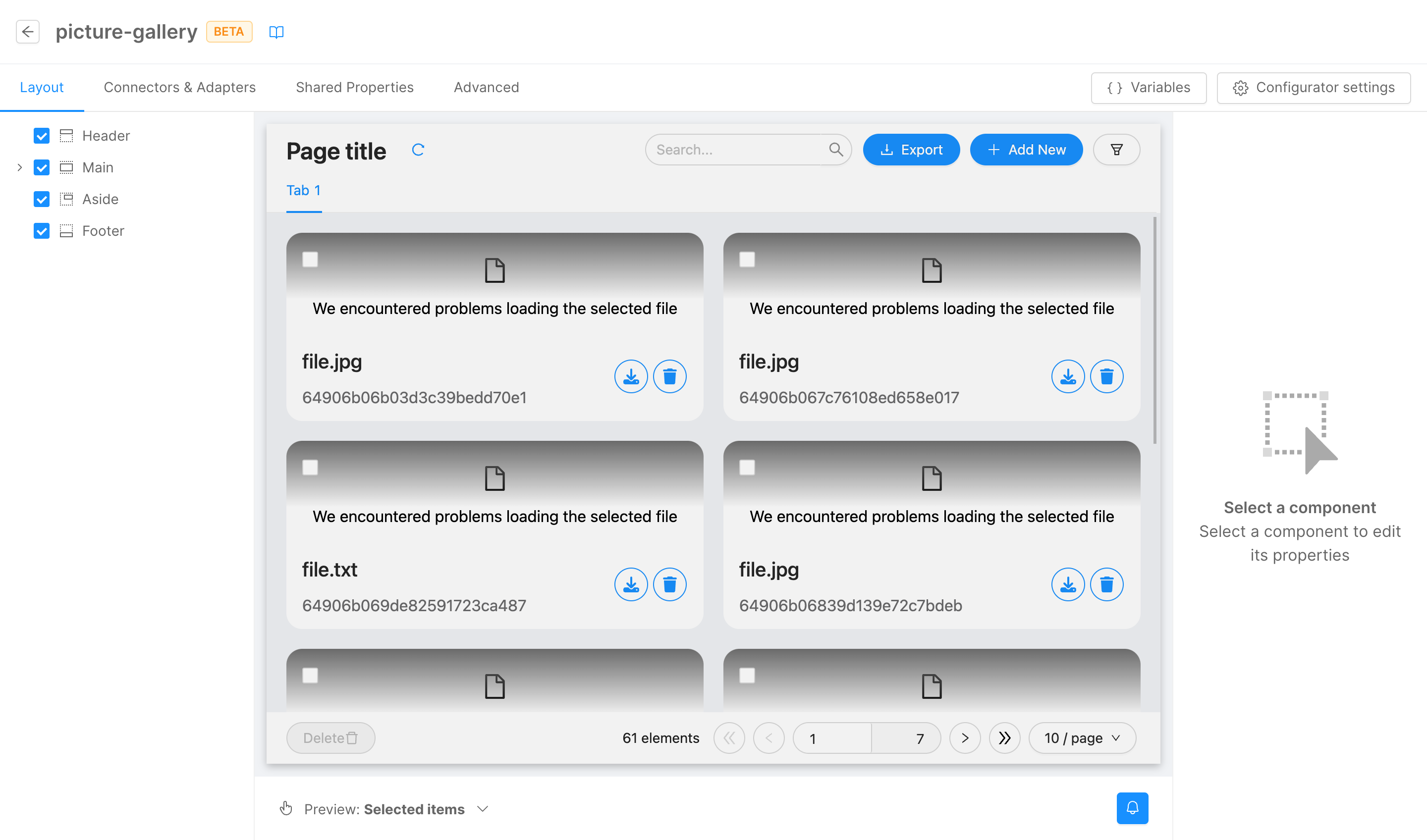 Picture gallery template
