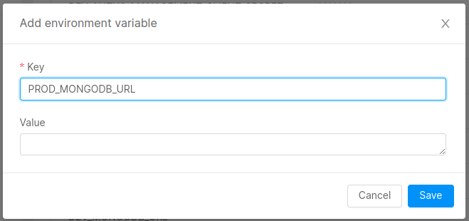 Add new environment variable