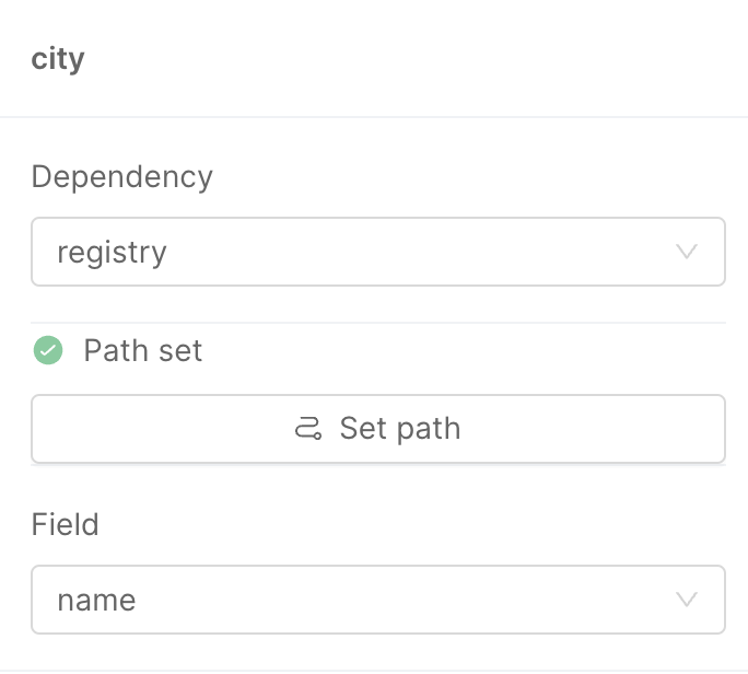 Detail of a dependency field