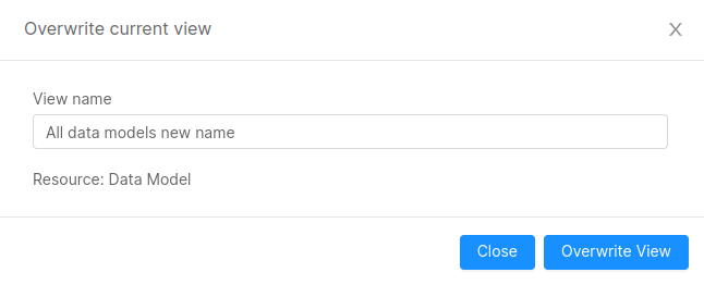 Edit current view popup