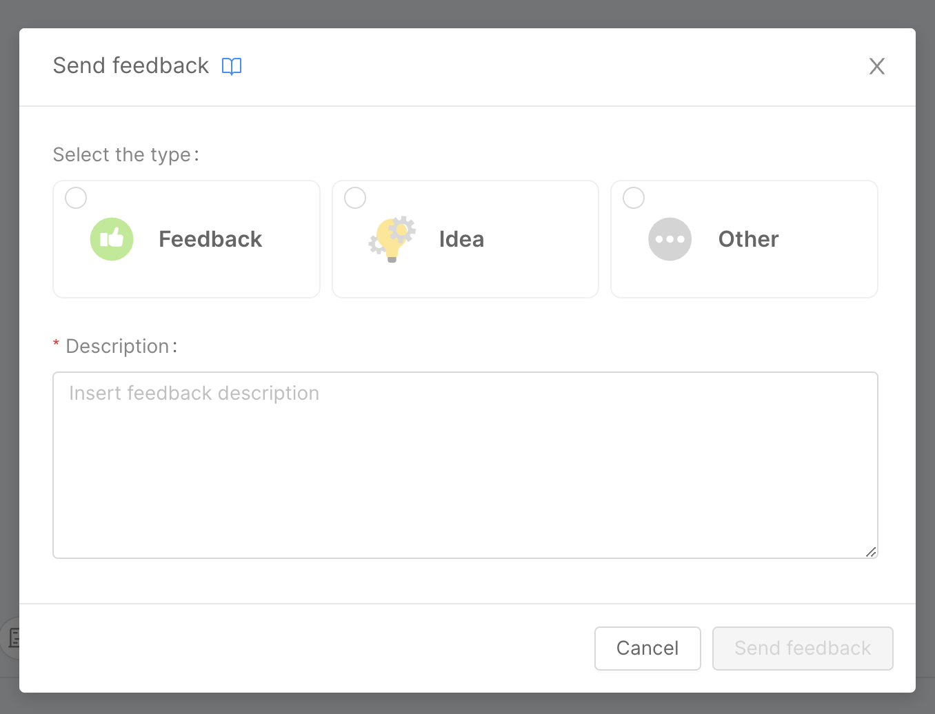 feedback modal