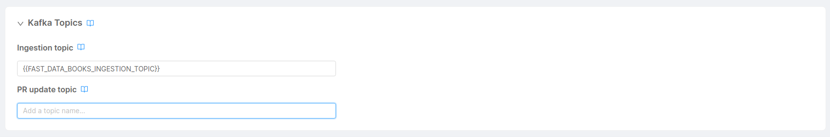 Kafka Topics section inside Projection details page