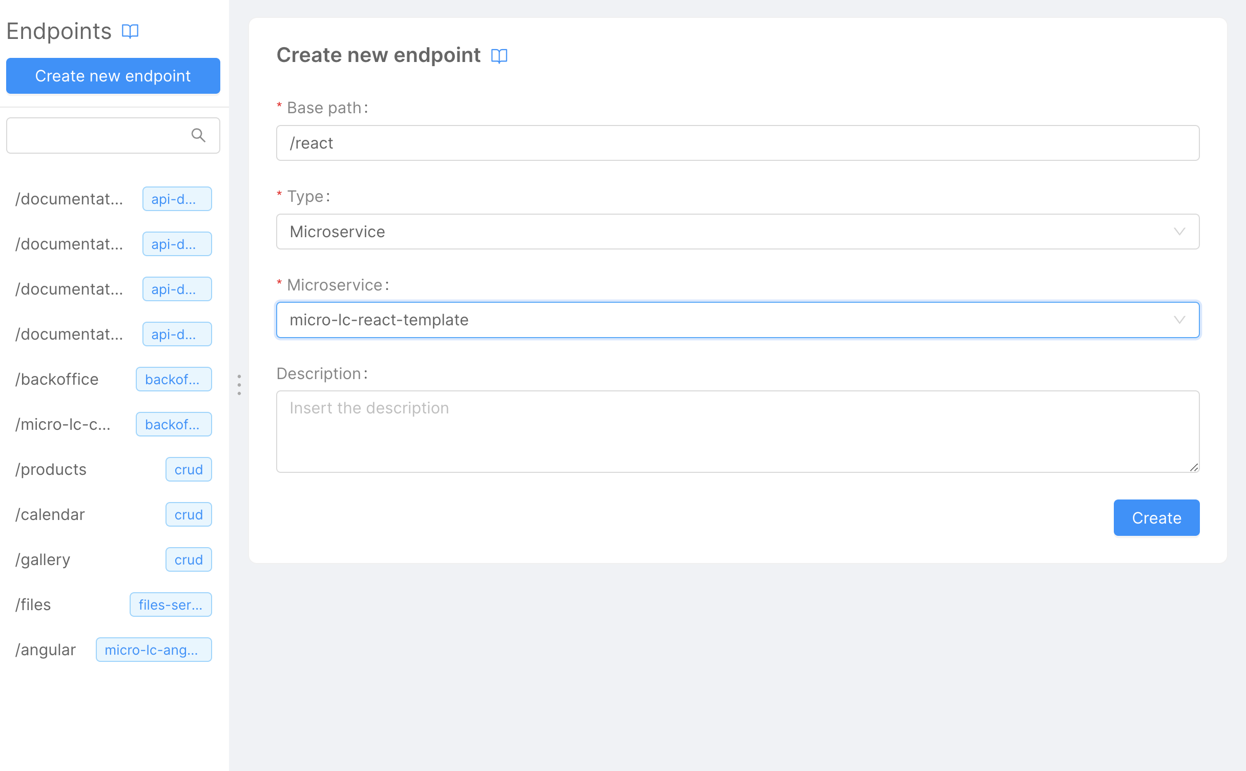 Create a new Microservice
