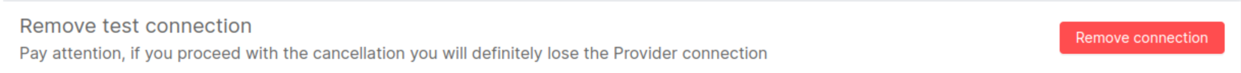 Remove provider connection footer