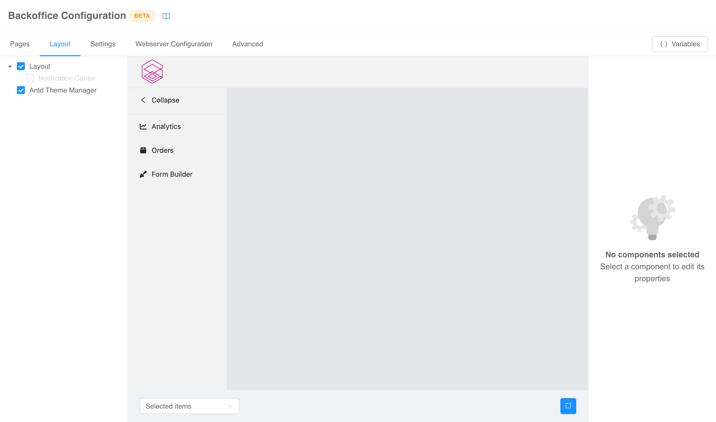 Left menu hidden item