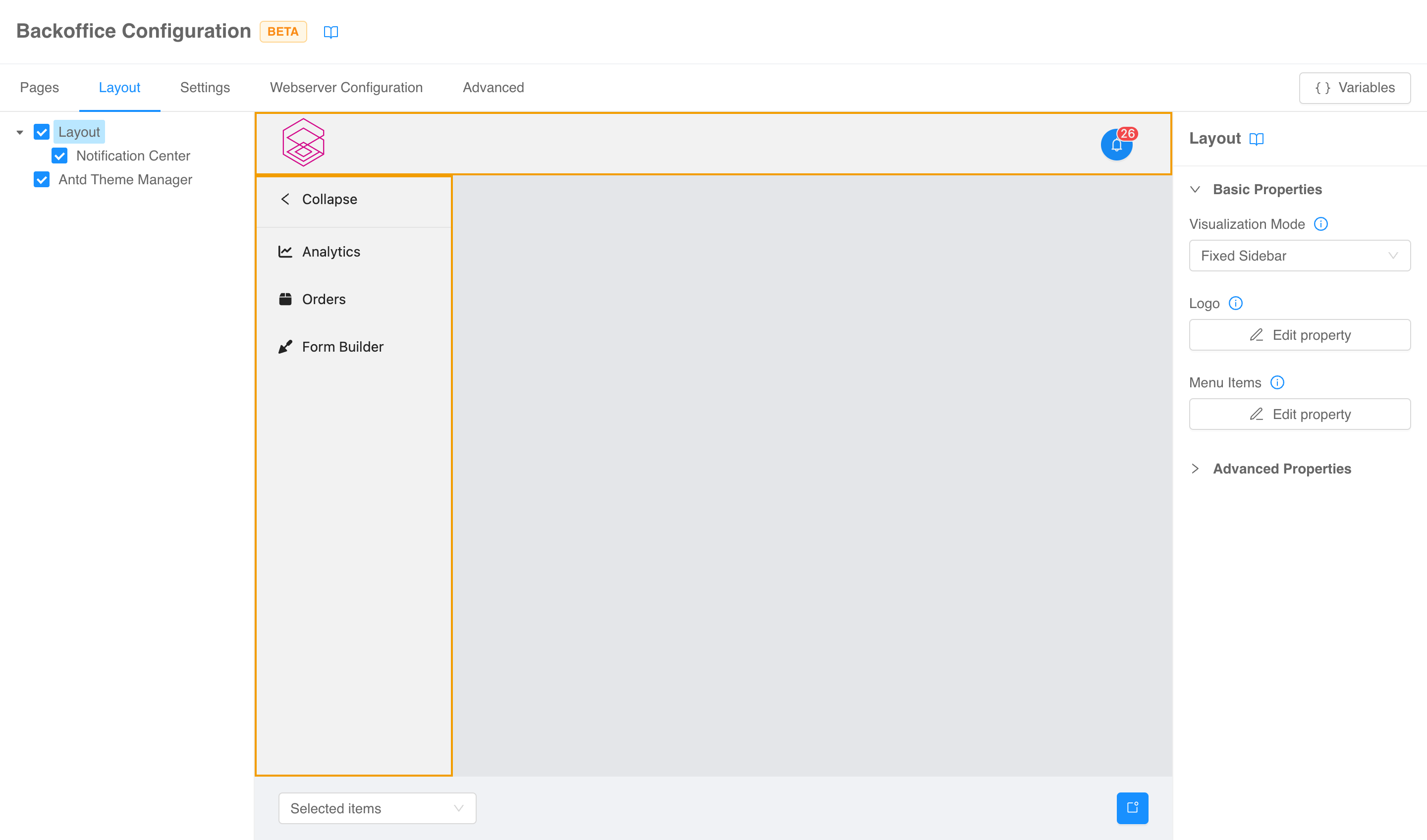 Left menu selected item